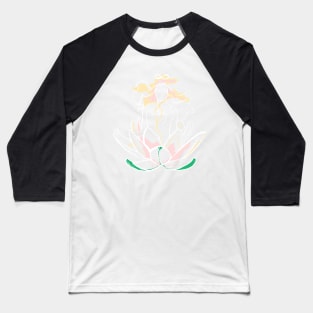 Single Line - Lotus (White) Baseball T-Shirt